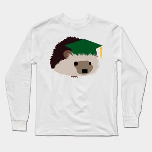 Graduation Hedgehog - Green Cap Long Sleeve T-Shirt